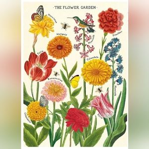Cavallini & Co. The Flower Garden Vintage Illustration Poster, 20" x 28" - New